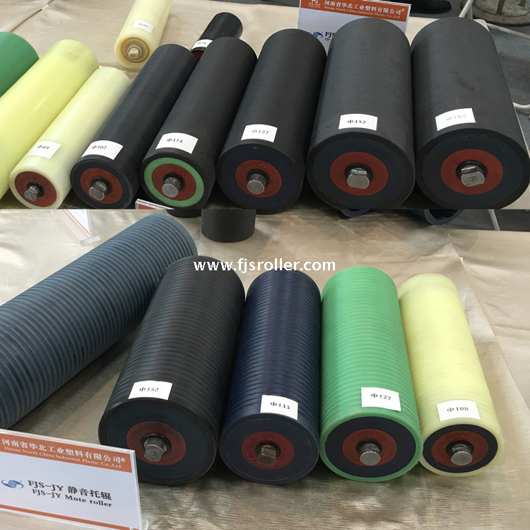 127mm dia long life non-stick material low noise HDPE conveyor idler roller